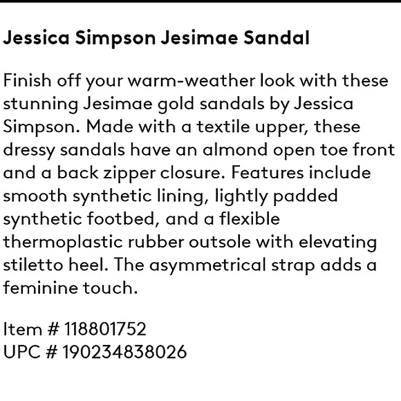 Jessica Simpson Jessimae Sandal Gold Glitter Mesh Open Toe Back Zipper Stilletto - Picture 15 of 15